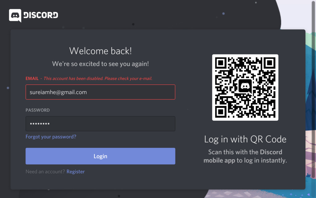 discord account disabled