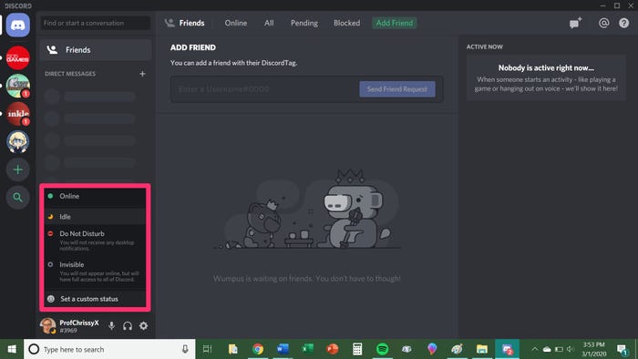 discord custom status 