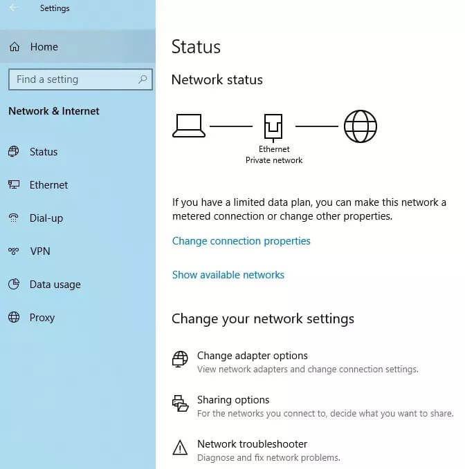  ethernet unidentified network