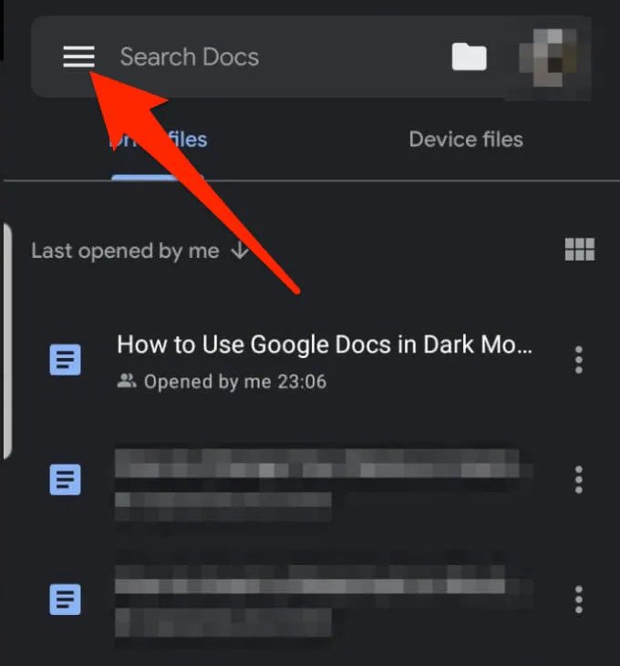 google docs dark mode