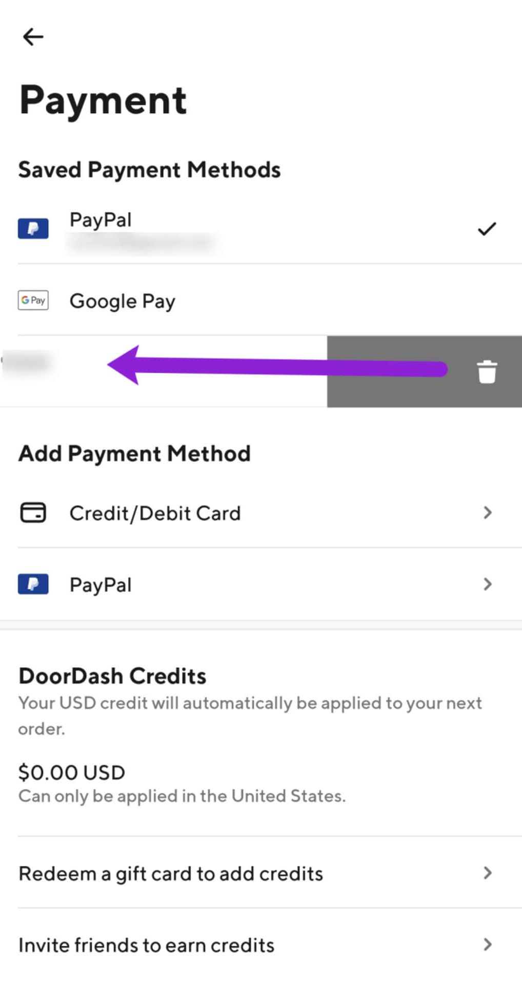 how to delete doordash account