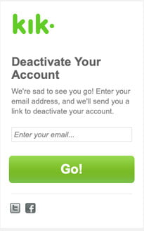 how to delete kik account