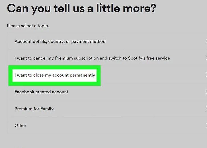 how to delete spotify account