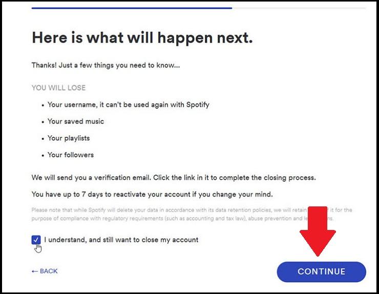 how to delete spotify account