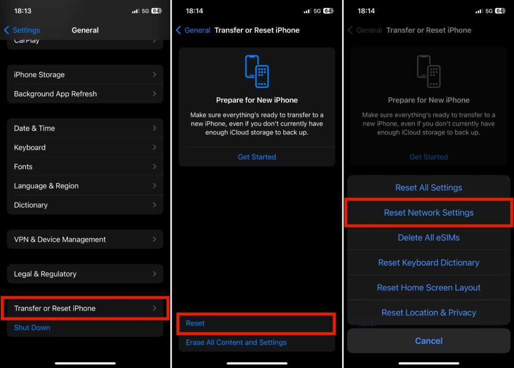 Reset Network Settings