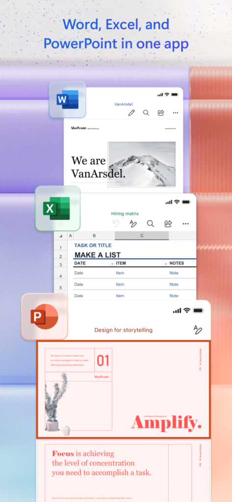 Microsoft Office Productivity Apps