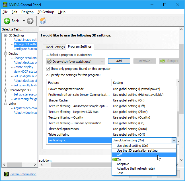 best nvidia control panel settings