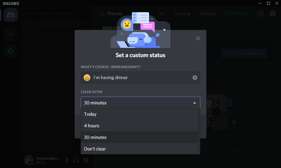 discord custom status 