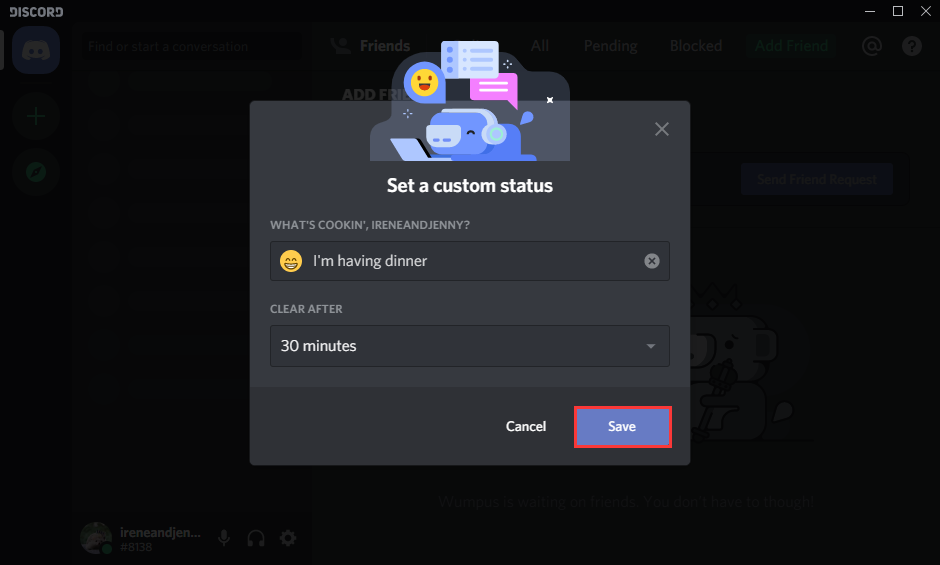 discord custom status 