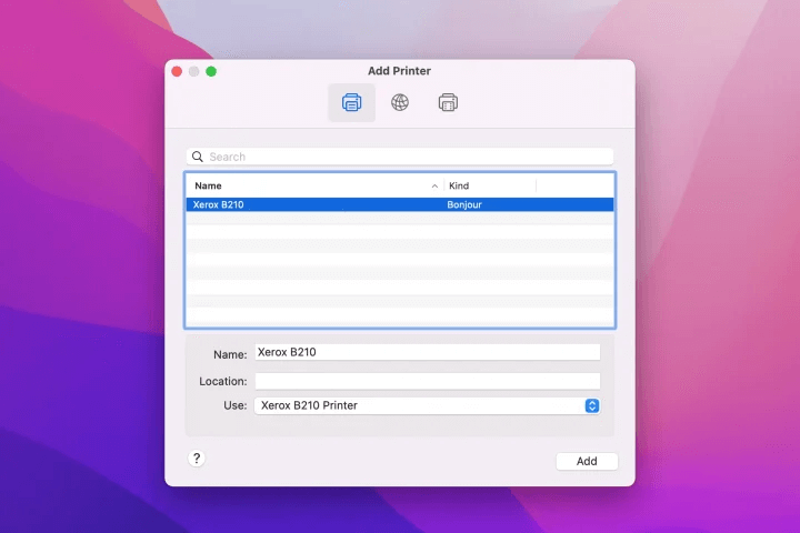 how to add printer to mac