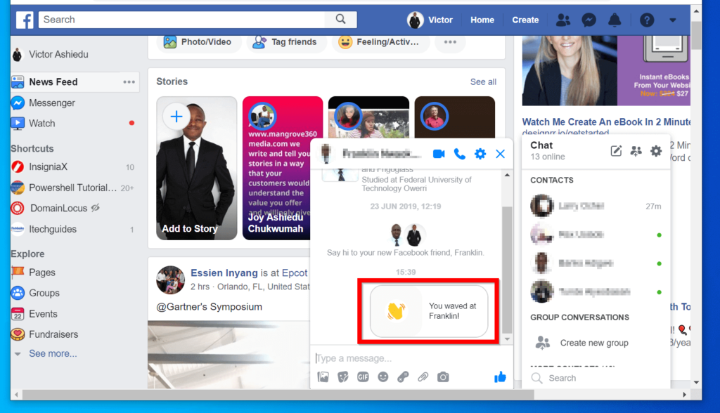 how to wave on facebook